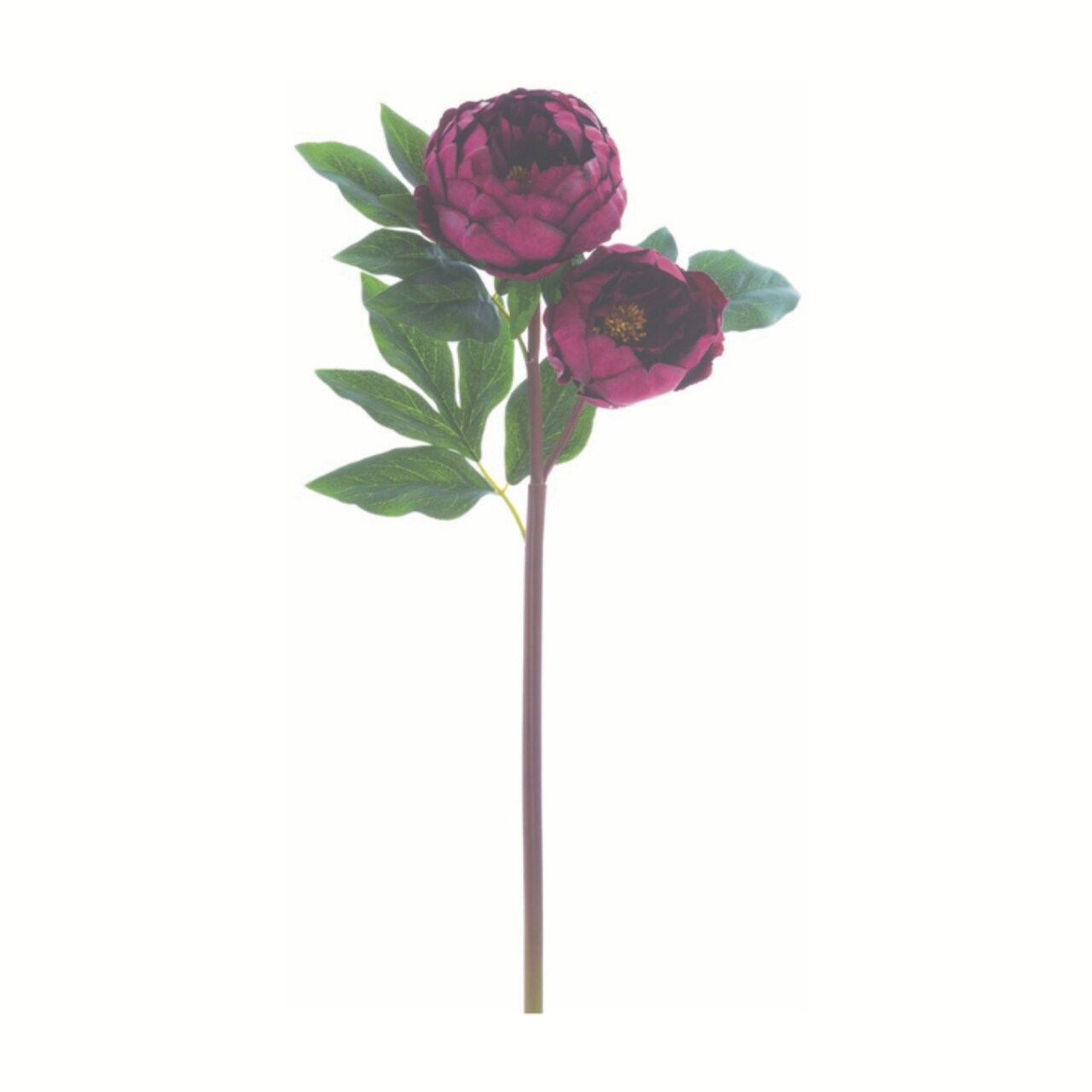 22" Artificial Burgundy Peony Spray – Faux Floral Stem for Wedding Bouquets & Elegant Decor-FSP025-BU